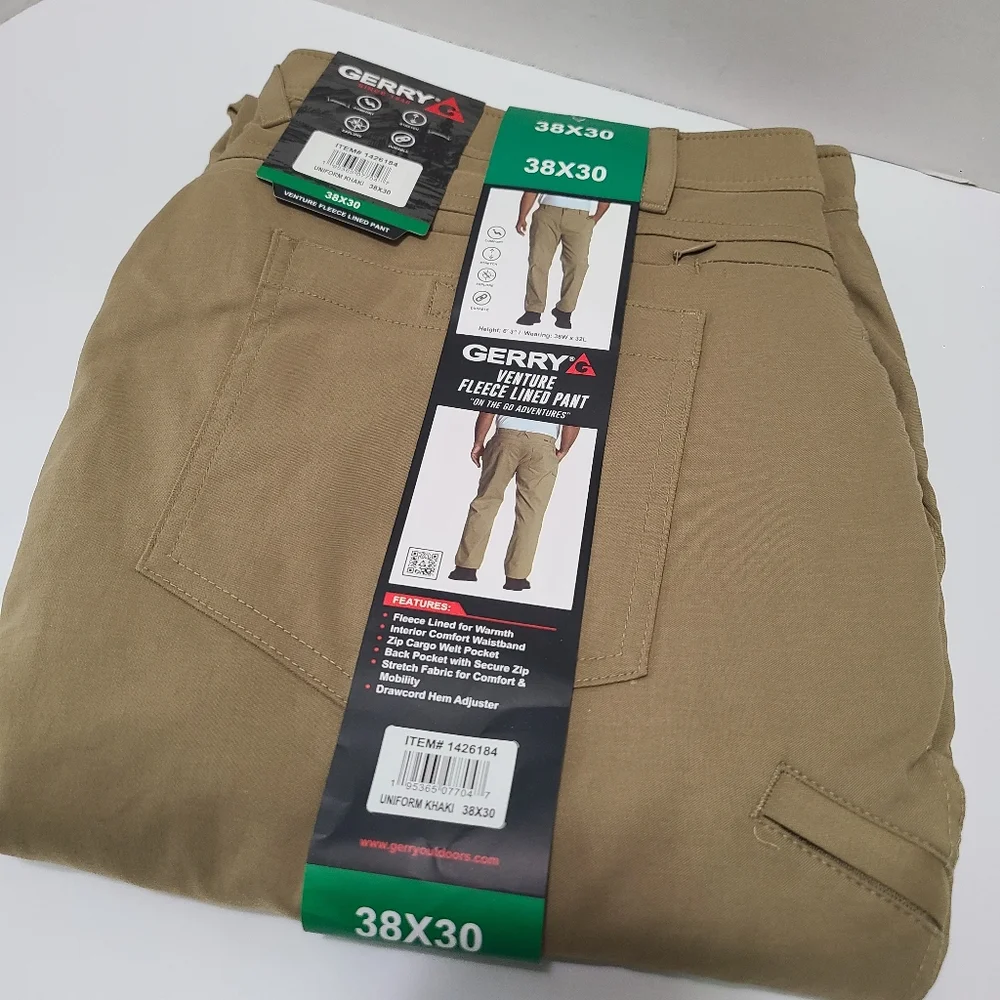 Gerry Venture‎ Fleece Lined Pant Uniform Khaki 38x30